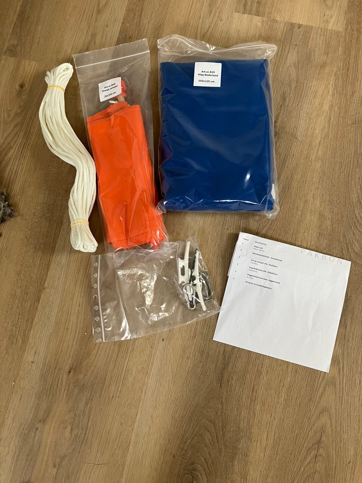 Vlag en wimpel (en accesoires) voor vlaggenmast van 6 meter, Ophalen of Verzenden, Nieuw