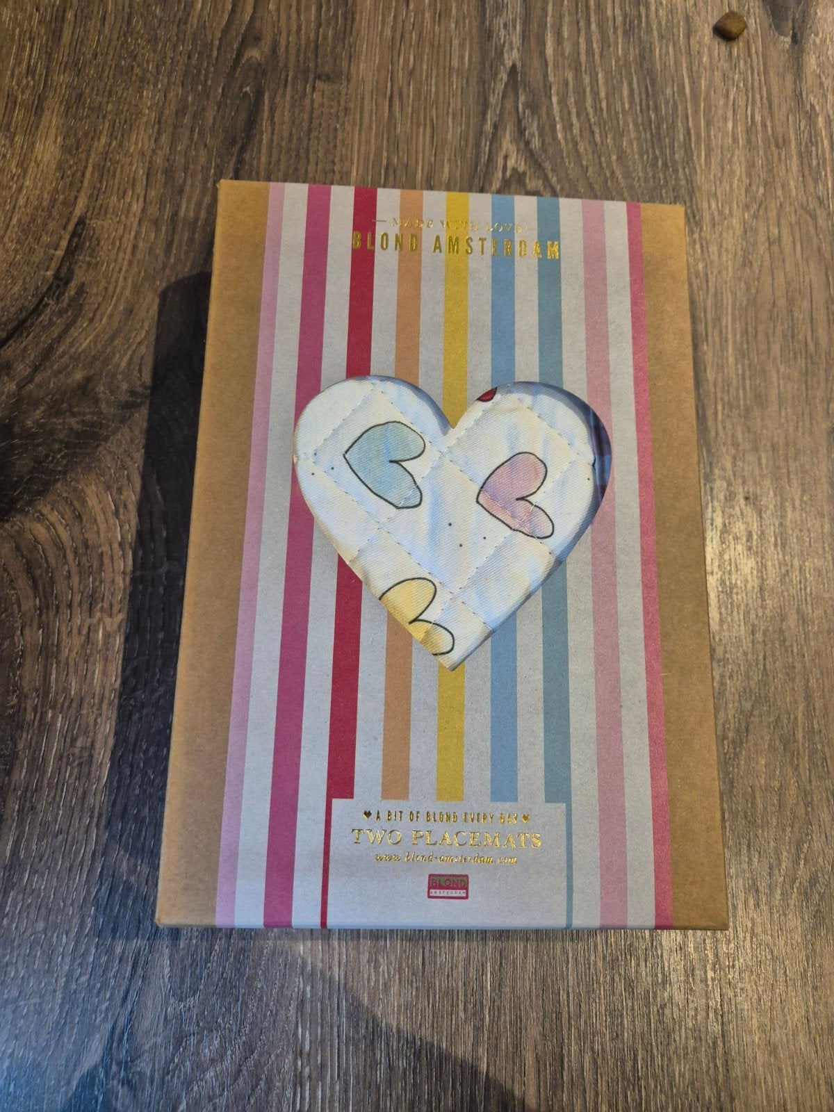 4 st Blond Amsterdam Placemats - Set van 2 met hartjes, Ophalen of Verzenden, Nieuw, Aardewerk, Bord(en)