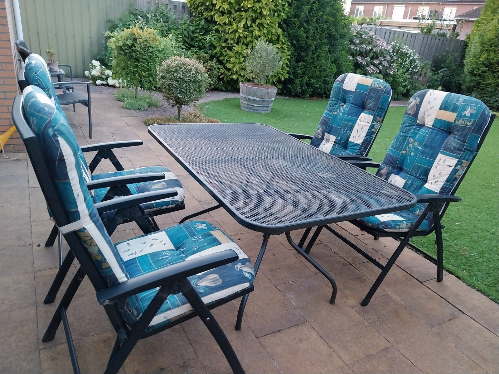 Mooie tuinset,lees ook beschrijving!, Ophalen, 4 zitplaatsen, Gebruikt, Eettafel