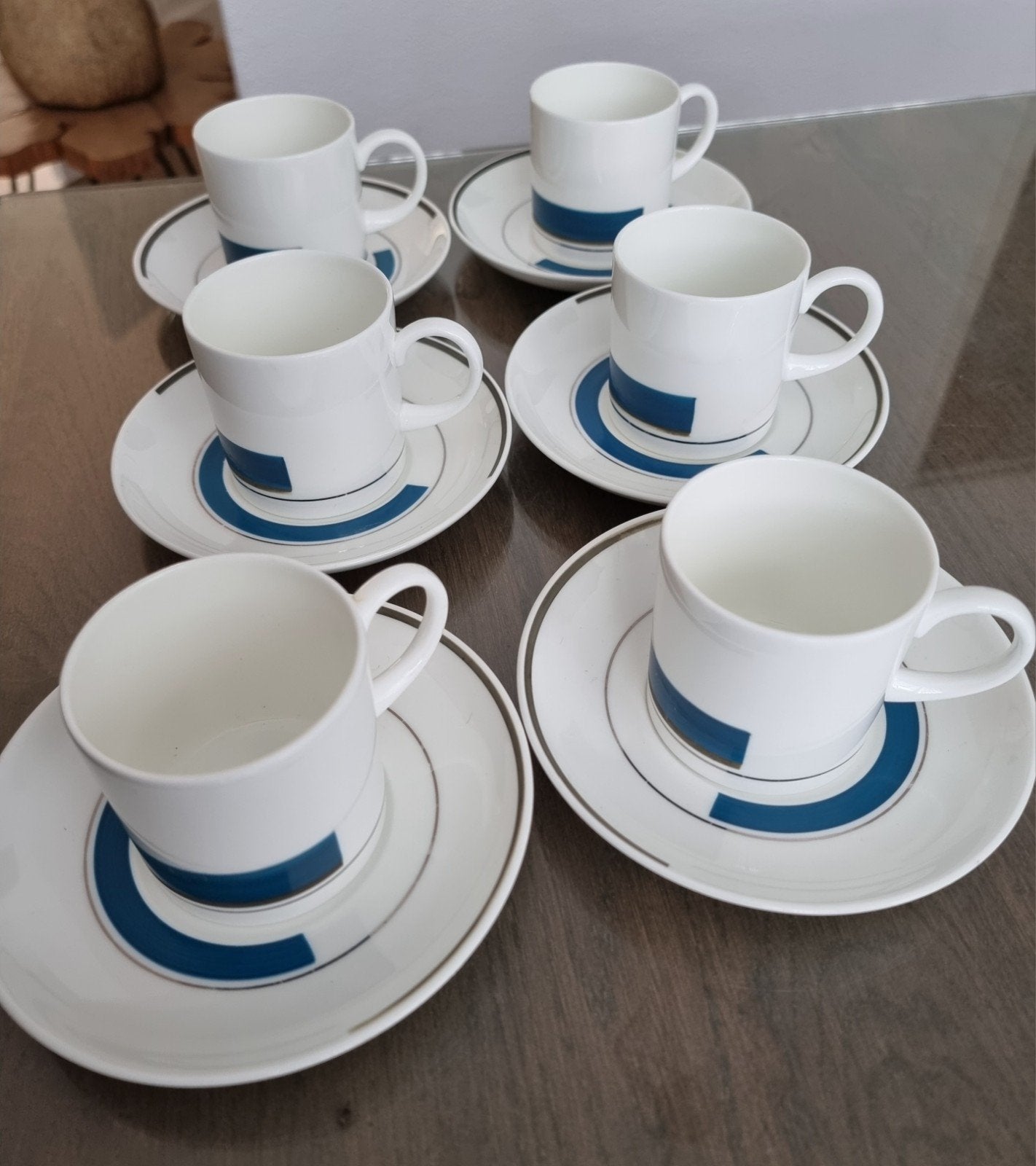 Wedgwood Susie Cooper koffie kop en schotels 6x, Ophalen of Verzenden