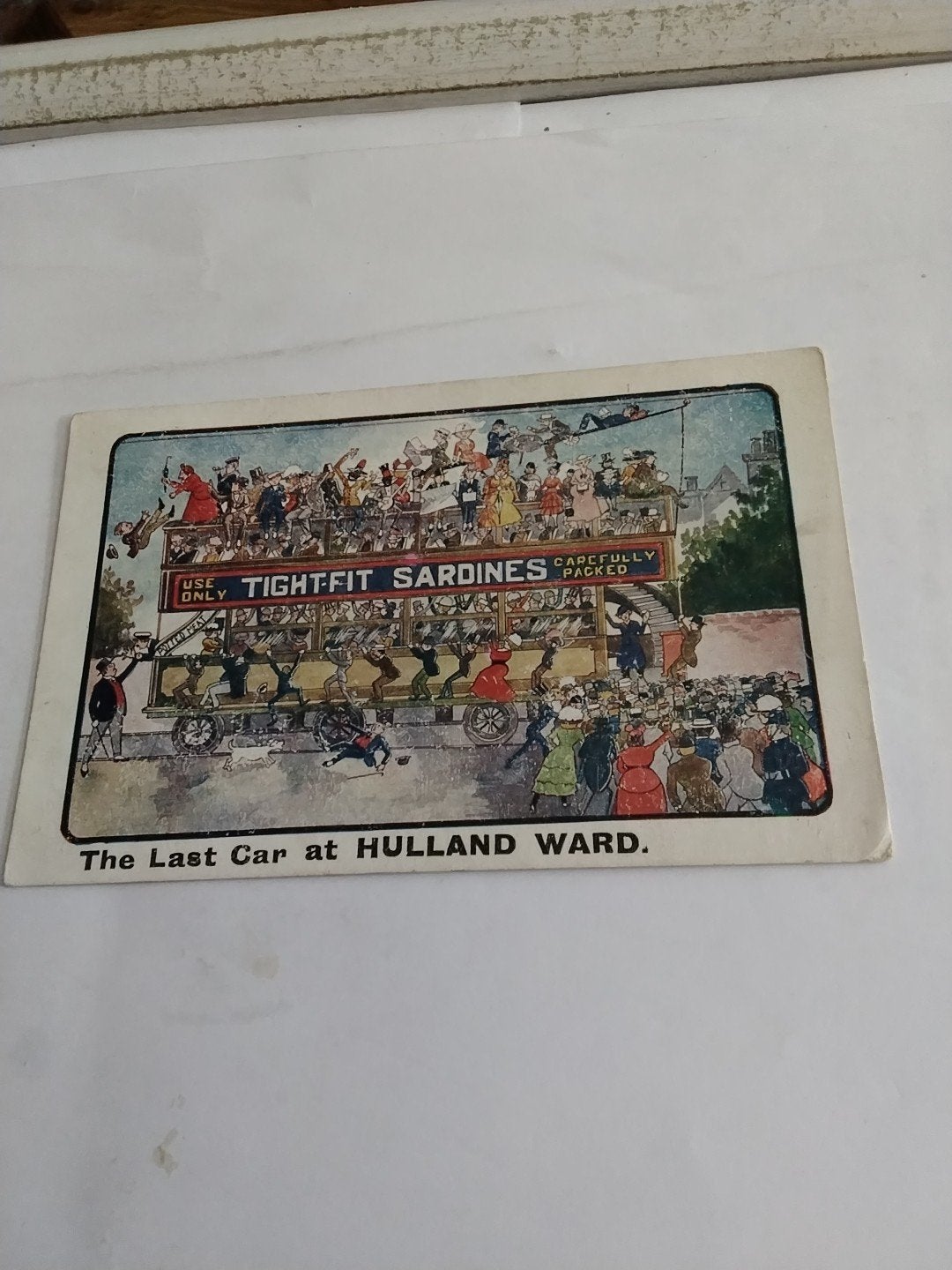Antieke ansichtkaart 'The Last Car at Hulland Ward', Ophalen of Verzenden, Voor 1920, Gelopen, Overige thema's