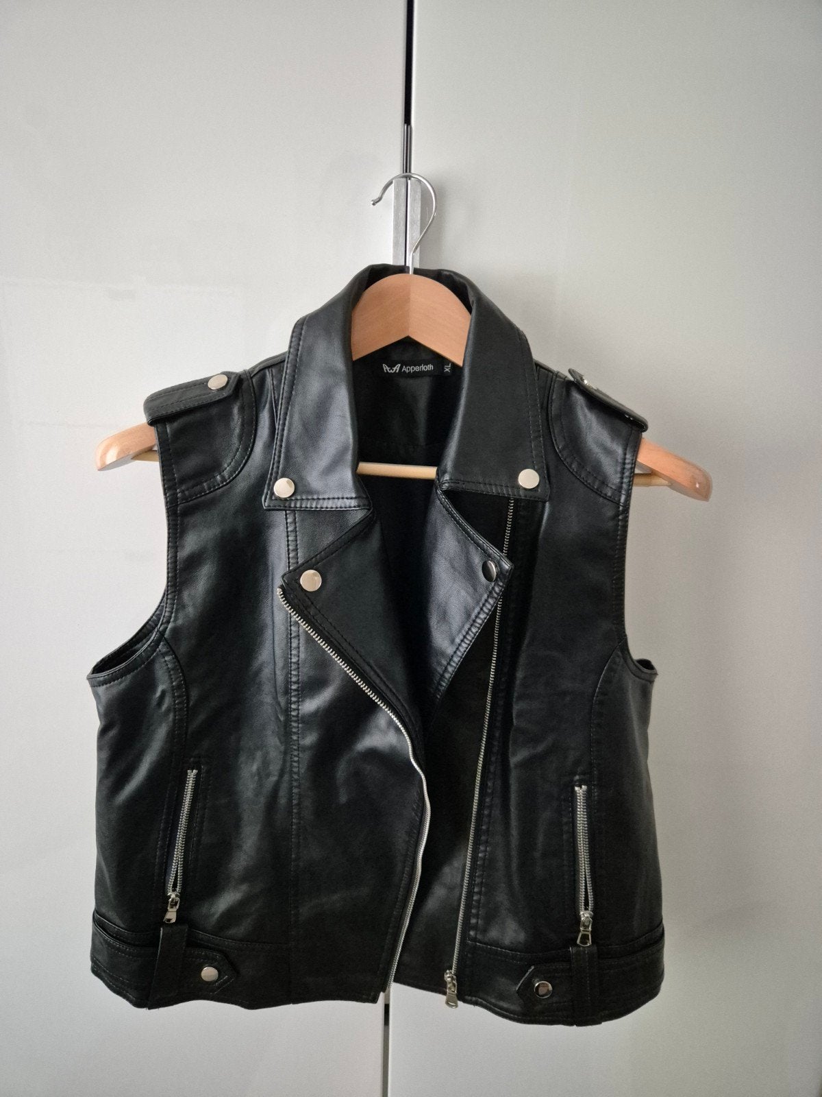 Zwart mouwloos bikerjack van Apperloth, maat XL, Kleding | Dames, Ophalen, Maat 46/48 (XL) of groter, Zo goed als nieuw, Apperloth