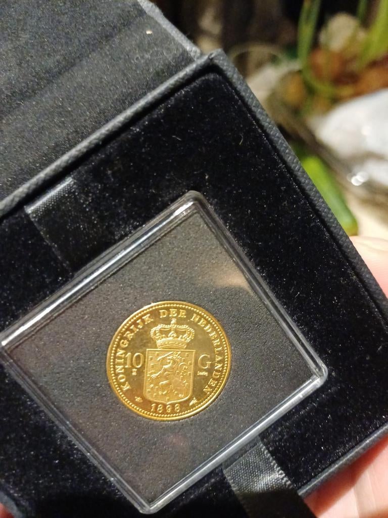 Gouden Tientje 1898 Koningin Wilhelmina Kroningstientje, Postzegels en Munten, Munten | Nederland, Koningin Wilhelmina, Losse munt