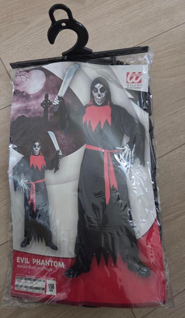 Halloween Kostuum Evil Phantom - Maat 158 cm, Kinderen en Baby's, Carnavalskleding en Verkleedspullen, Ophalen of Verzenden, Nieuw