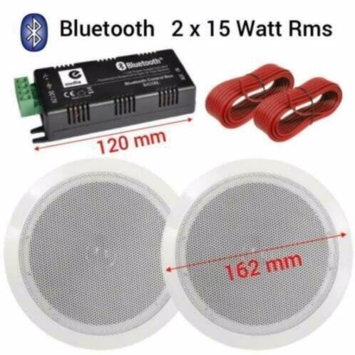 Bluetooth plafond luidspreker set wit 2x 16,5Cm 80Watt [KJ-1