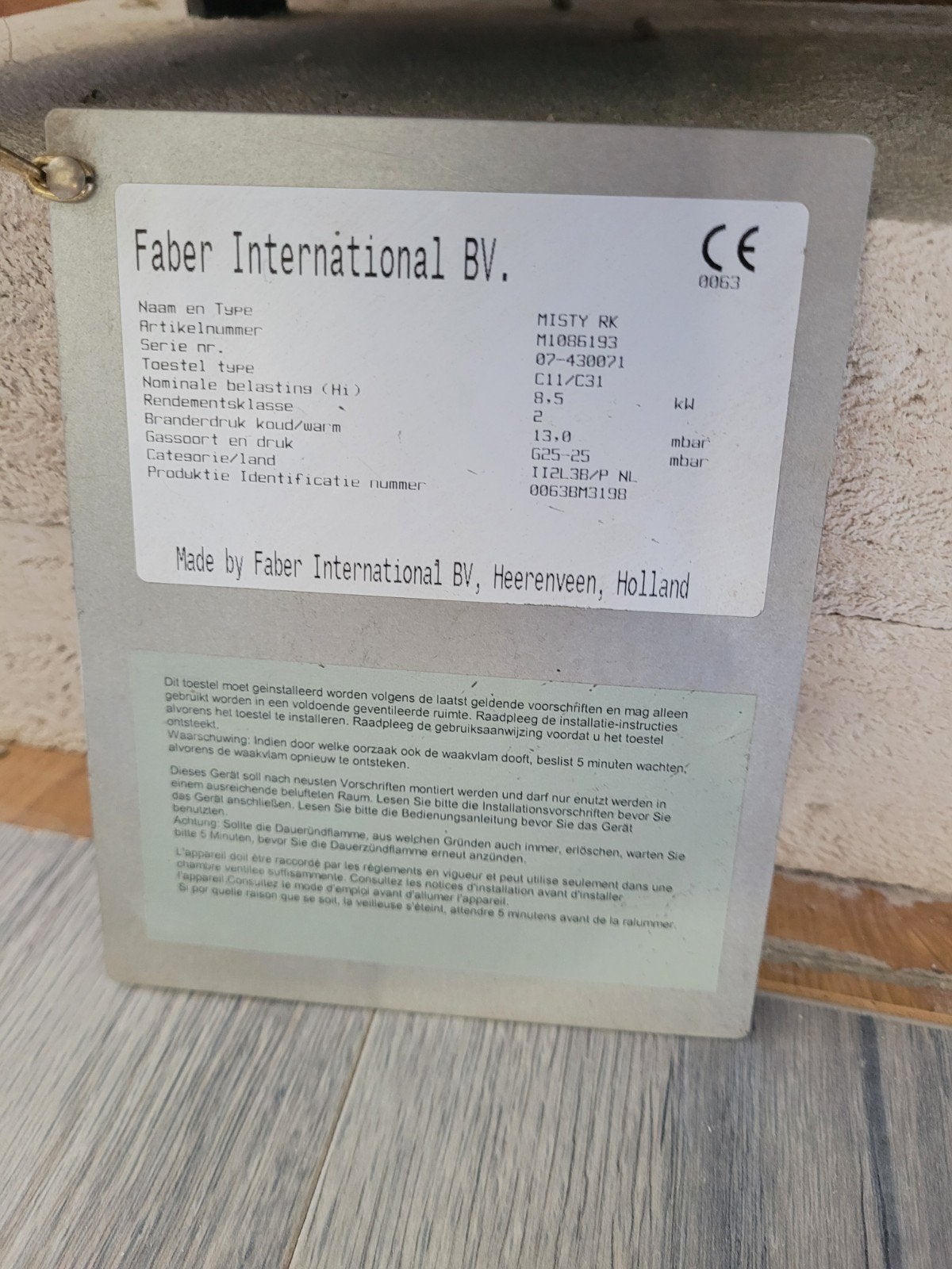 Faber inbouw gashaard - Goed onderhouden, Ophalen, Inbouwhaard, Gashaard
