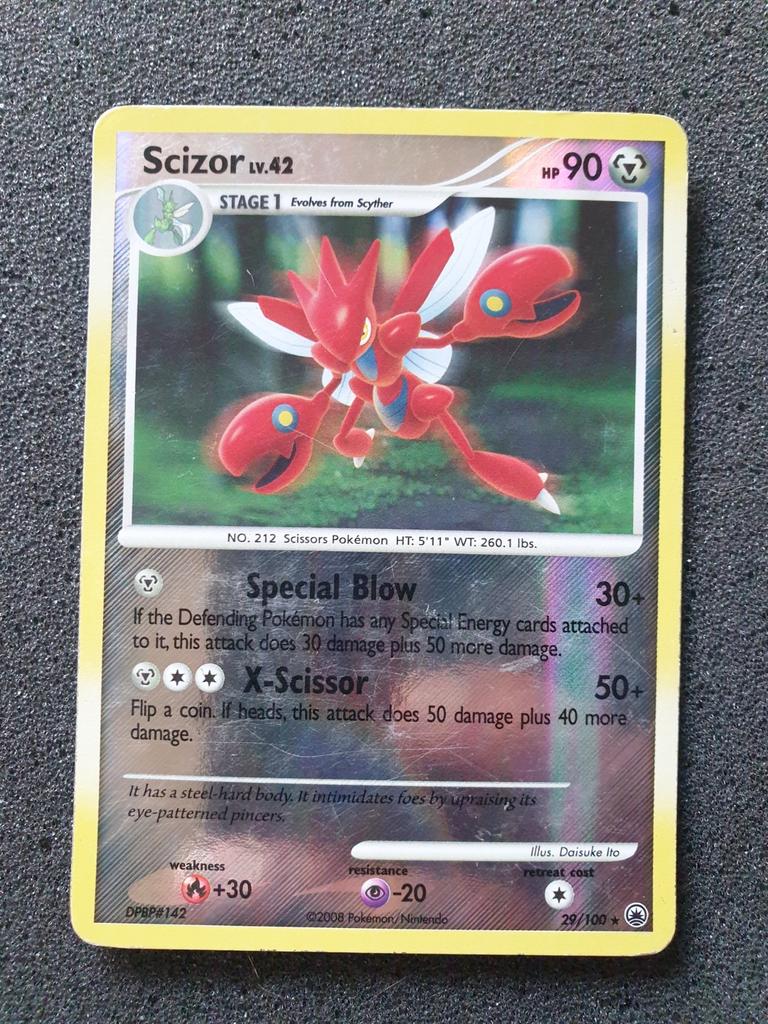 Pokémon kaart Scizor Lv.42 reverse #29 Majestic Dawn, Ophalen of Verzenden, Gebruikt, Losse kaart