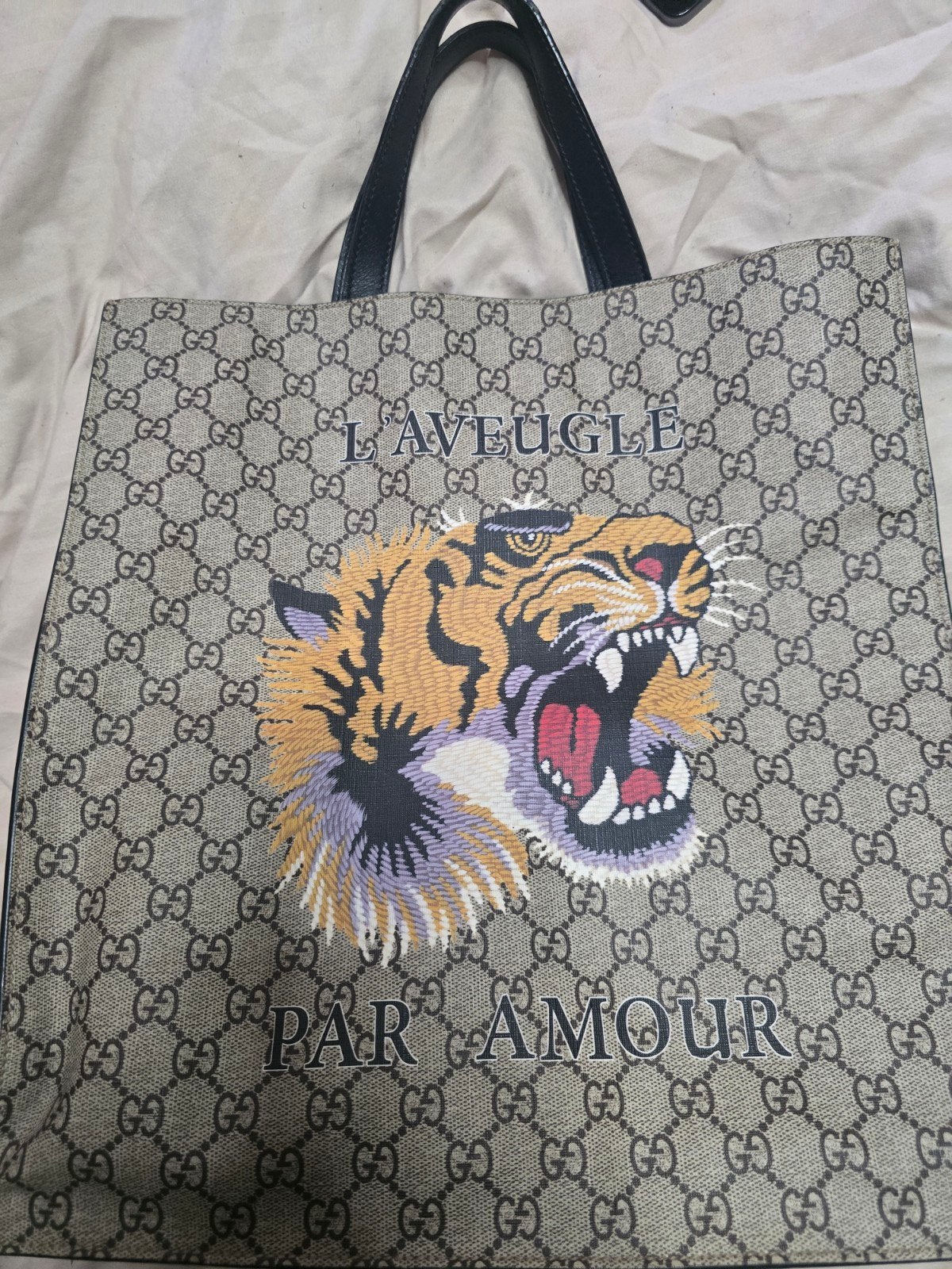 Gucci GG Supreme canvas totetas, Sieraden, Tassen en Uiterlijk, Ophalen of Verzenden, Zo goed als nieuw, Bruin, Shopper