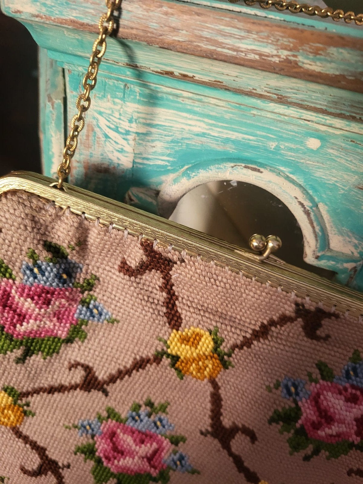 Petit point/Tasje/Gobelin/Jaren 30/Borduur, Ophalen of Verzenden