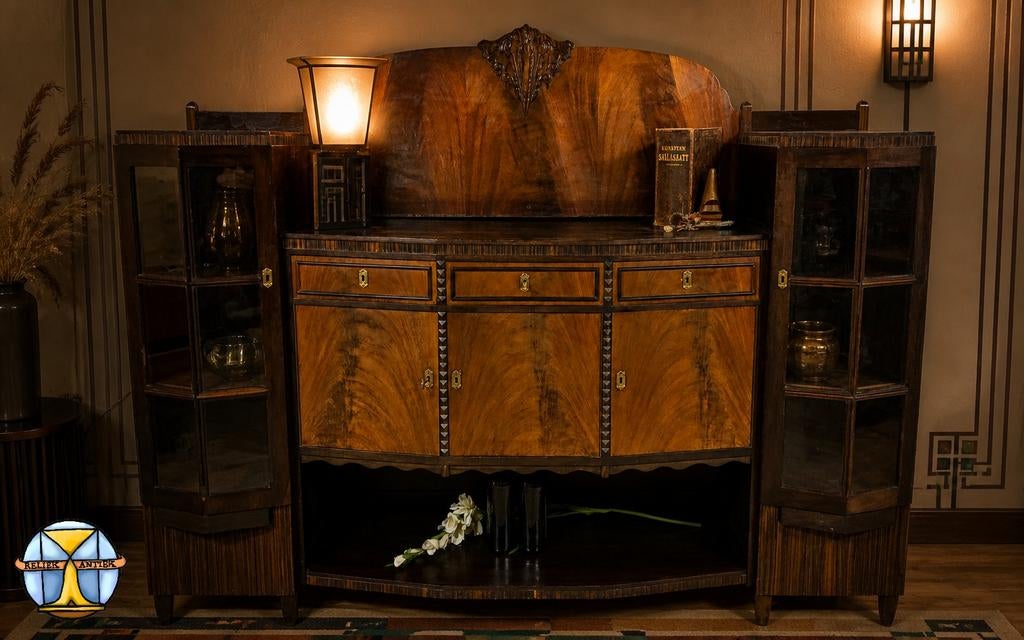 Amsterdamse School Dressoir (J.Th Drilling Jr) Art deco, Gebruikt, Amsterdamse School / Art Deco / Antiek, Glas, .