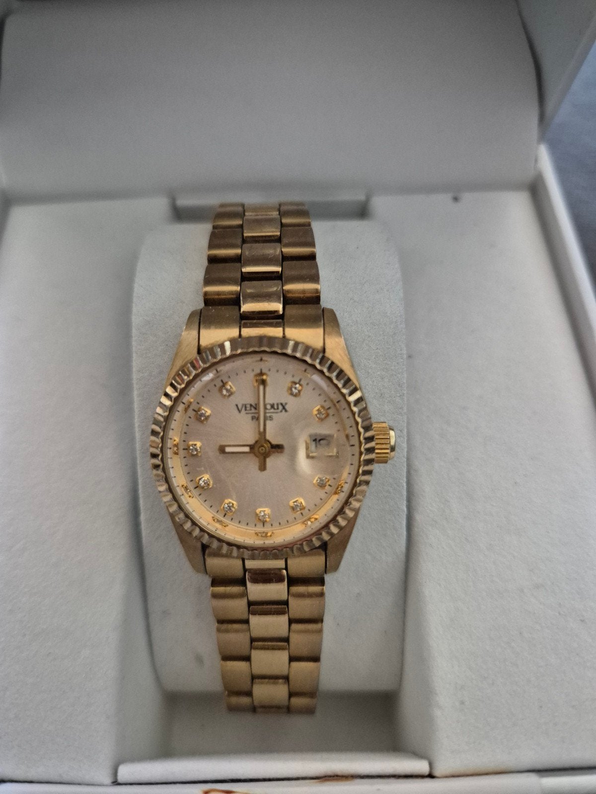 Vendoux Paris dameshorloge met strass, Overige merken, Overige materialen, Gebruikt, Polshorloge