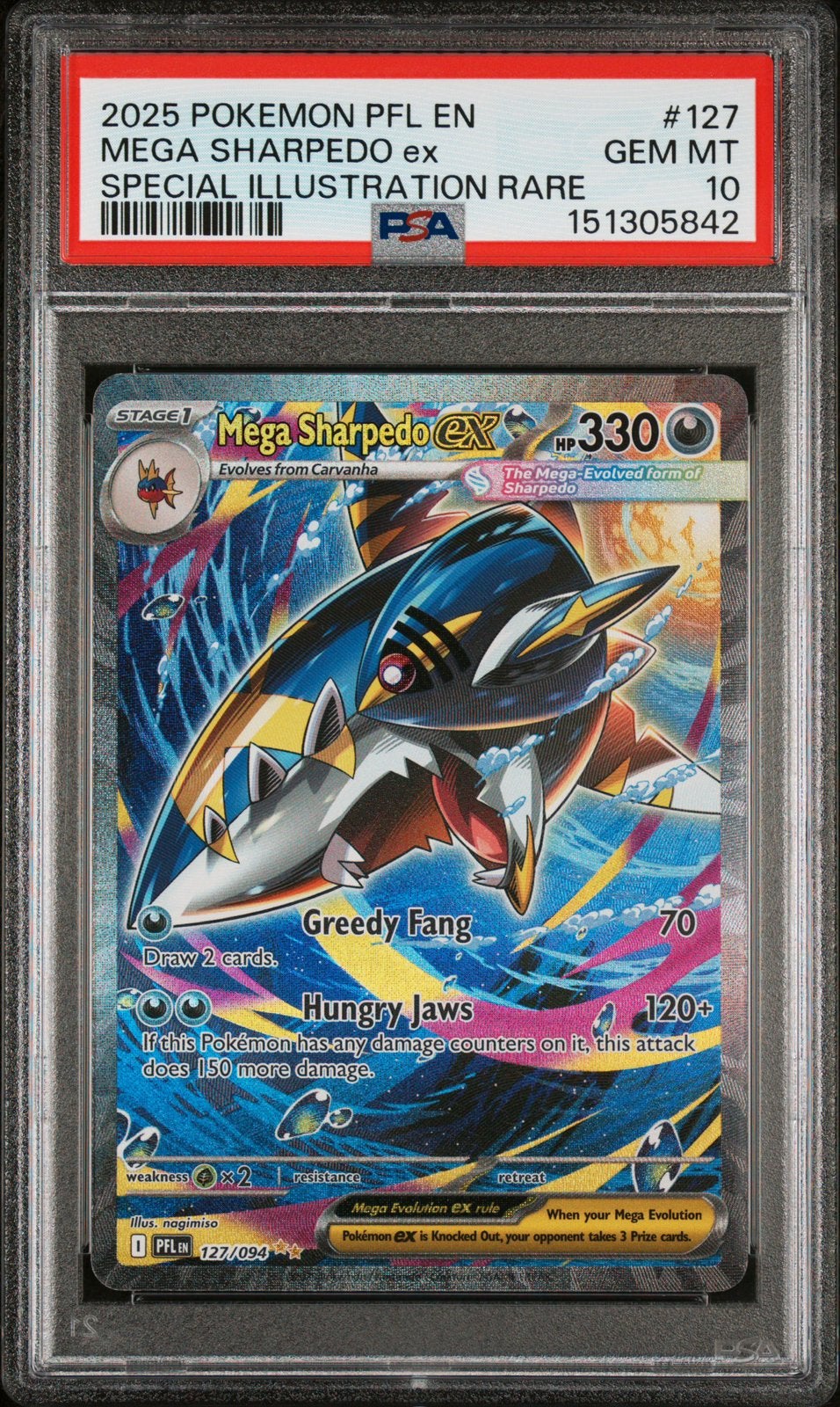 Mega Sharpedo EX 127 PSA 10 - Bieden, Ophalen of Verzenden, Nieuw