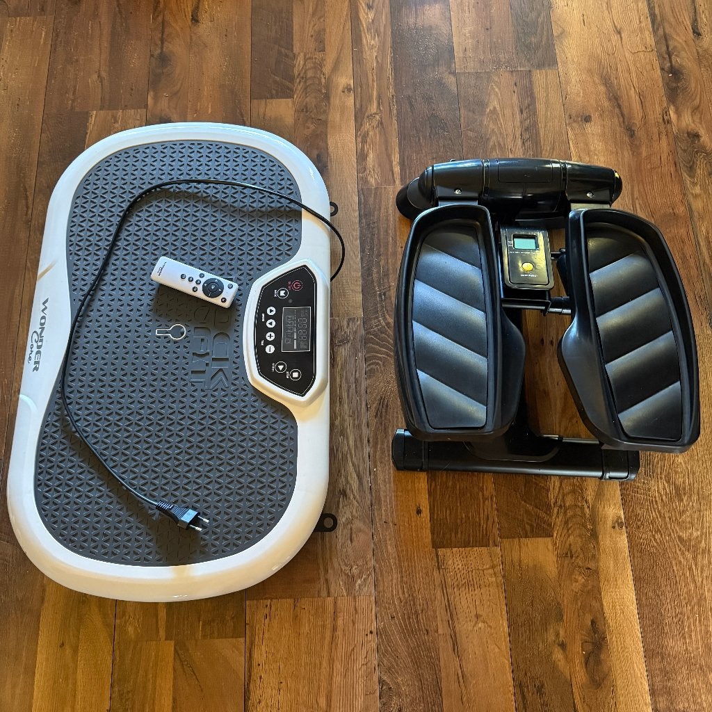 Rock N Fit Trilplaat + exercise bands & Kimo Direct Stepper, Sport en Fitness, Fitnessapparatuur, Ophalen, Zo goed als nieuw, Rug