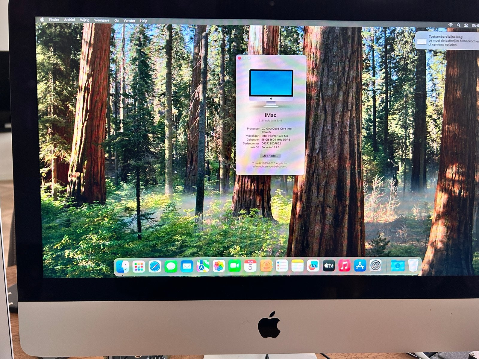 iMac 21.5-inch, Late 2013 - 16GB RAM, 2.7 GHz i5, 1 TB SSD, Ophalen, Gebruikt, 2 tot 3 Ghz, IMac