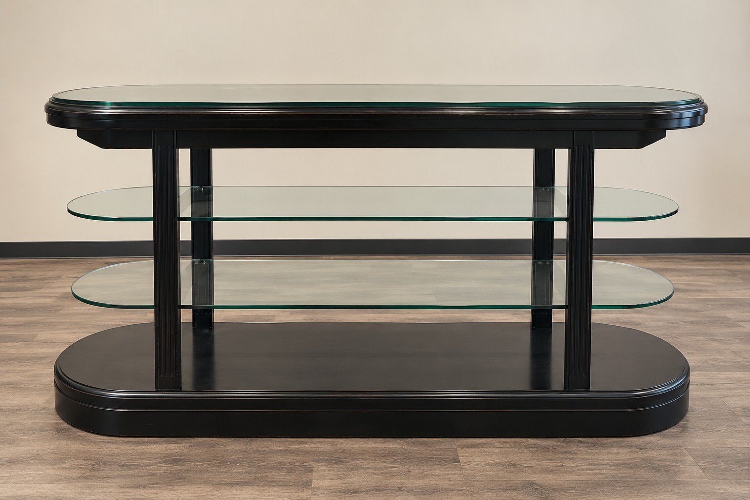 Eichholtz sidetable met glazen planken, Ophalen, Gebruikt, Modern, Luxe, 150 tot 200 cm