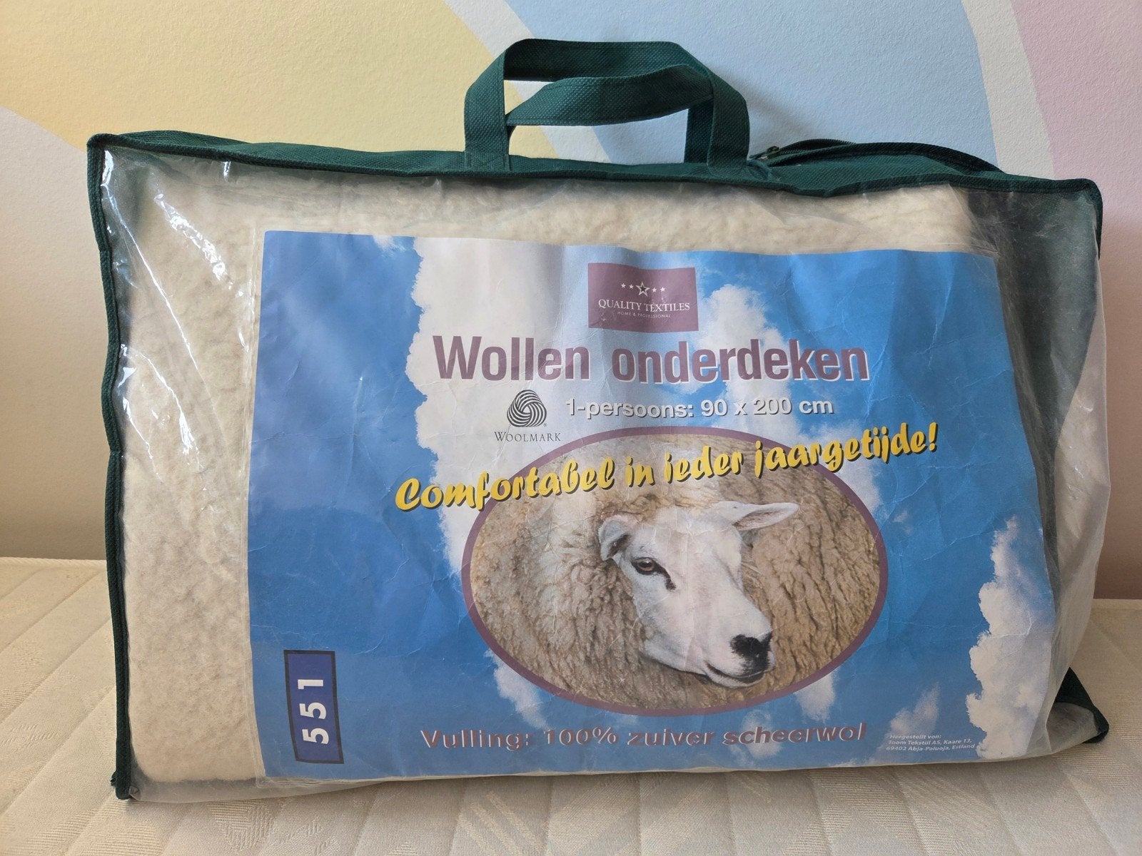 Wollen matrastopper, Huis en Inrichting, Slaapkamer | Beddengoed, Gebruikt, Eenpersoons, Wit, Overige typen