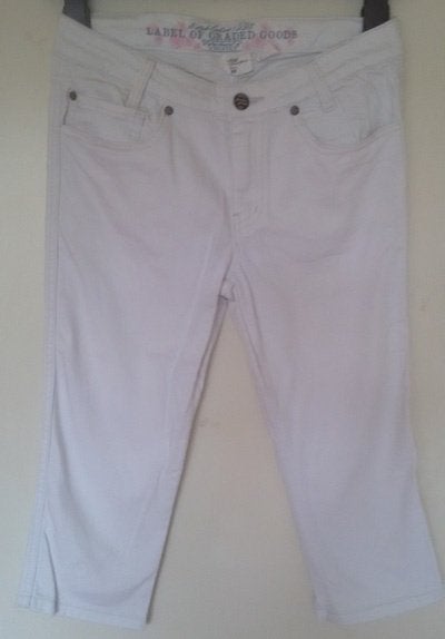 Witte denim Logg capri broek maat 158 . a, Broek, Meisje, H&M, Ophalen of Verzenden