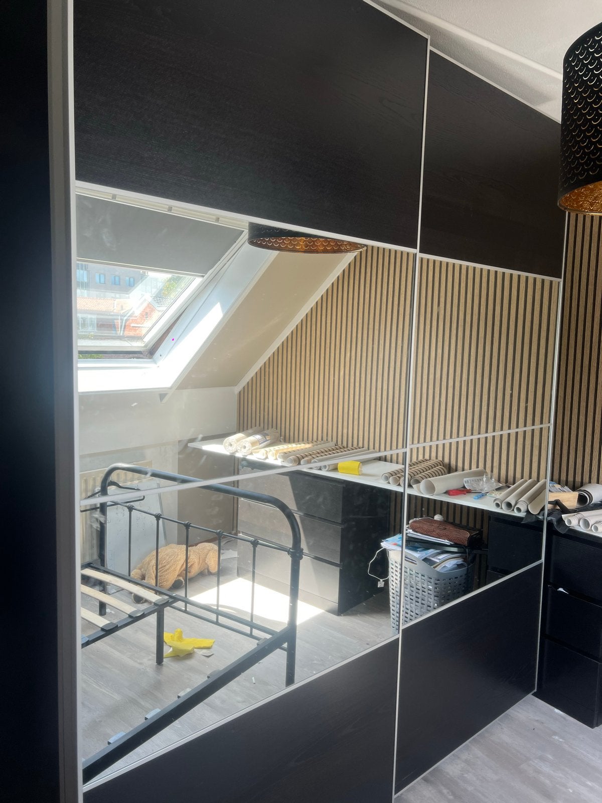 Ruime kledingkast met spiegeldeuren - 236x200x60 cm, Huis en Inrichting, Kasten | Kledingkasten, Ophalen, Gebruikt, 200 cm of meer