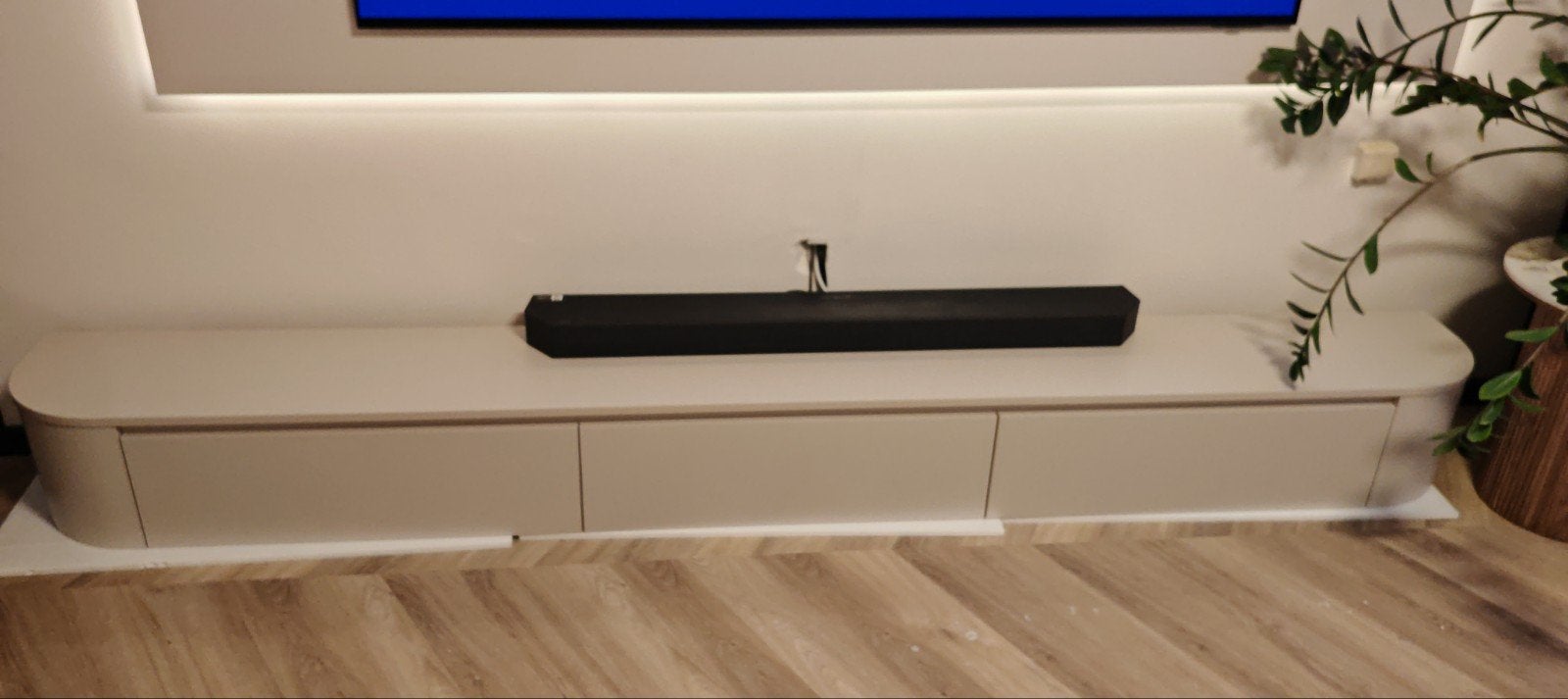 Japandi TV meubel - Beige - Zo goed als nieuw (2.80m), Ophalen, Zo goed als nieuw, 200 cm of meer, Japandi