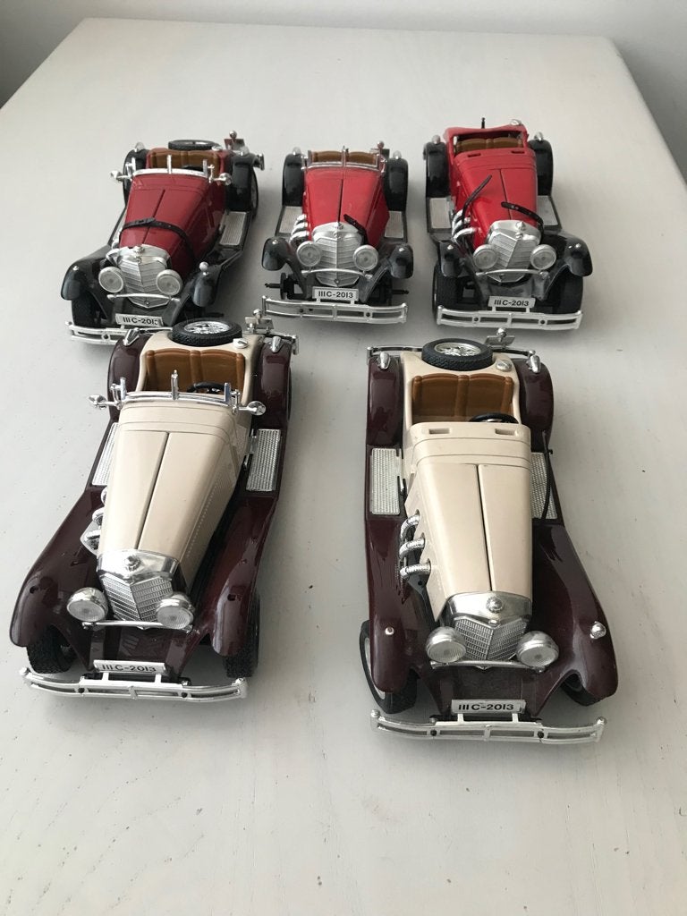 5 x Mercedes Benz SSK 1928 Burago 1:24, Ophalen of Verzenden, Gebruikt, Bburago