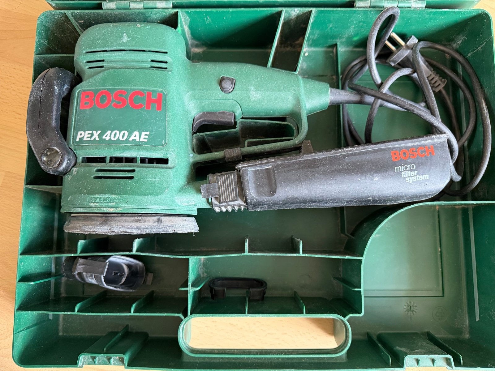 Bosch Excenterschuurmachine PEX 400 AE, Ophalen of Verzenden, Gebruikt, Minder dan 600 watt, Excentrische schuurmachine