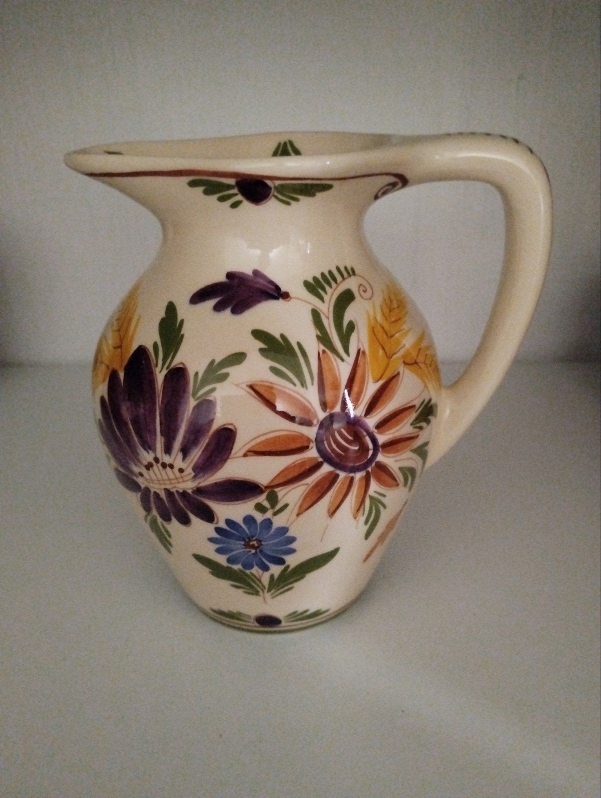 Antieke Delfts Blauw kan met bloemmotief, Ophalen