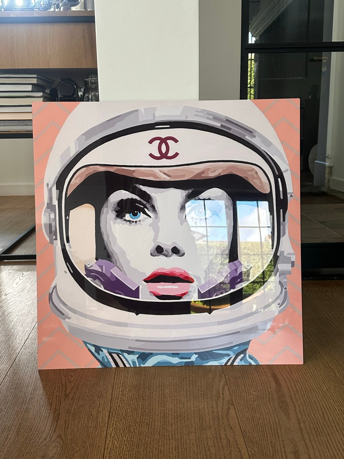 Modern Pop Art Schilderij: Chanel Astronaut, Antiek en Kunst, Kunst | Schilderijen | Modern, Ophangklaar, Figuren, Ophalen of Verzenden