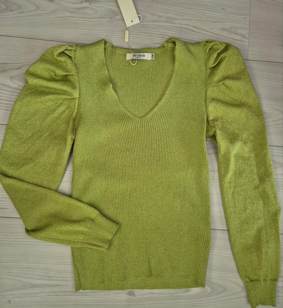 Nieuw met kaartjes superleuk limegroen glitter truitje, Nieuw, Ophalen of Verzenden, Lange mouw, Groen