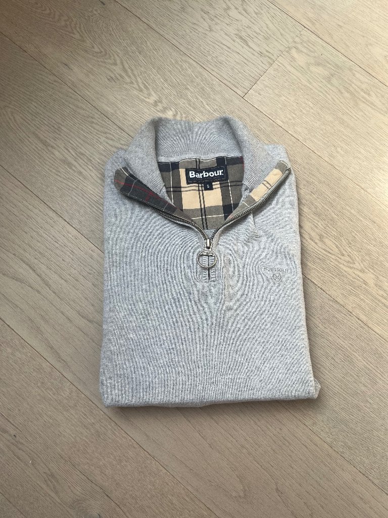Barbour half zip sweater, Barbour, Ophalen of Verzenden, Zo goed als nieuw, Grijs