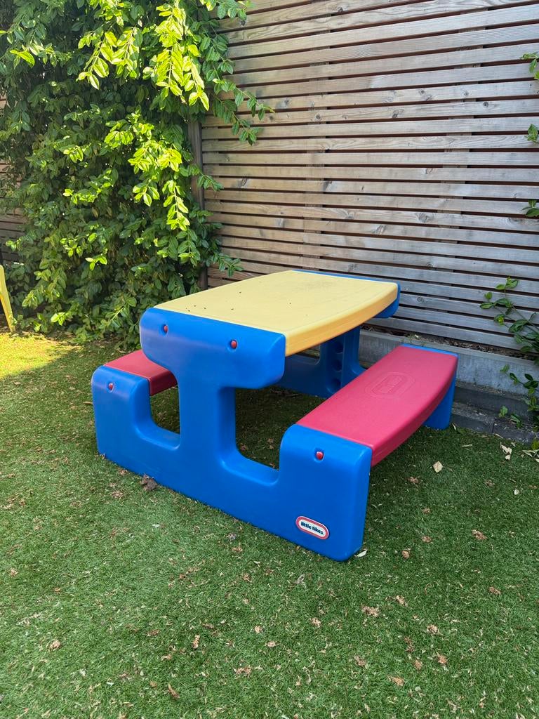 Kinder picknicktafel, Tuin en Terras, Ophalen, Zo goed als nieuw, Rechthoekig, Hout