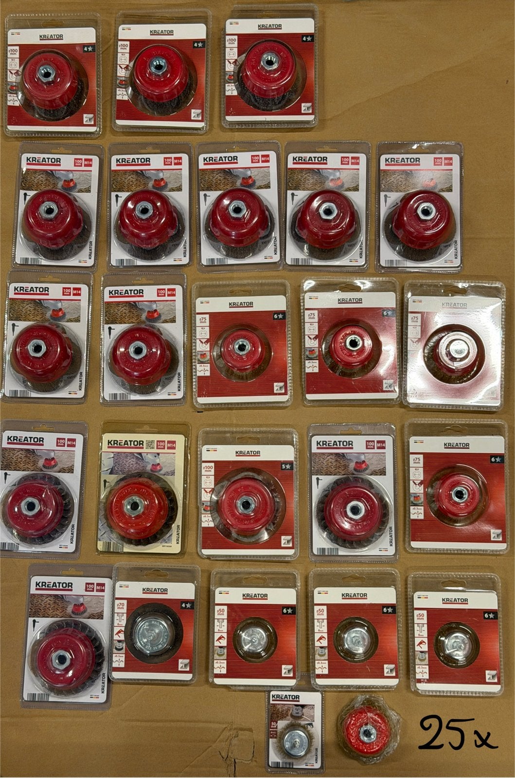 Partij nieuwe Kreator kom- en staalborstels 25 stuks., Ophalen of Verzenden, Nieuw