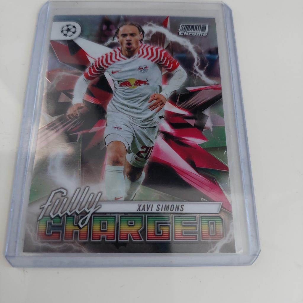 Xavi Simons Chrome Kaart - Fully Charged, Ophalen of Verzenden, Zo goed als nieuw, Buitenlandse clubs, Spelerskaart