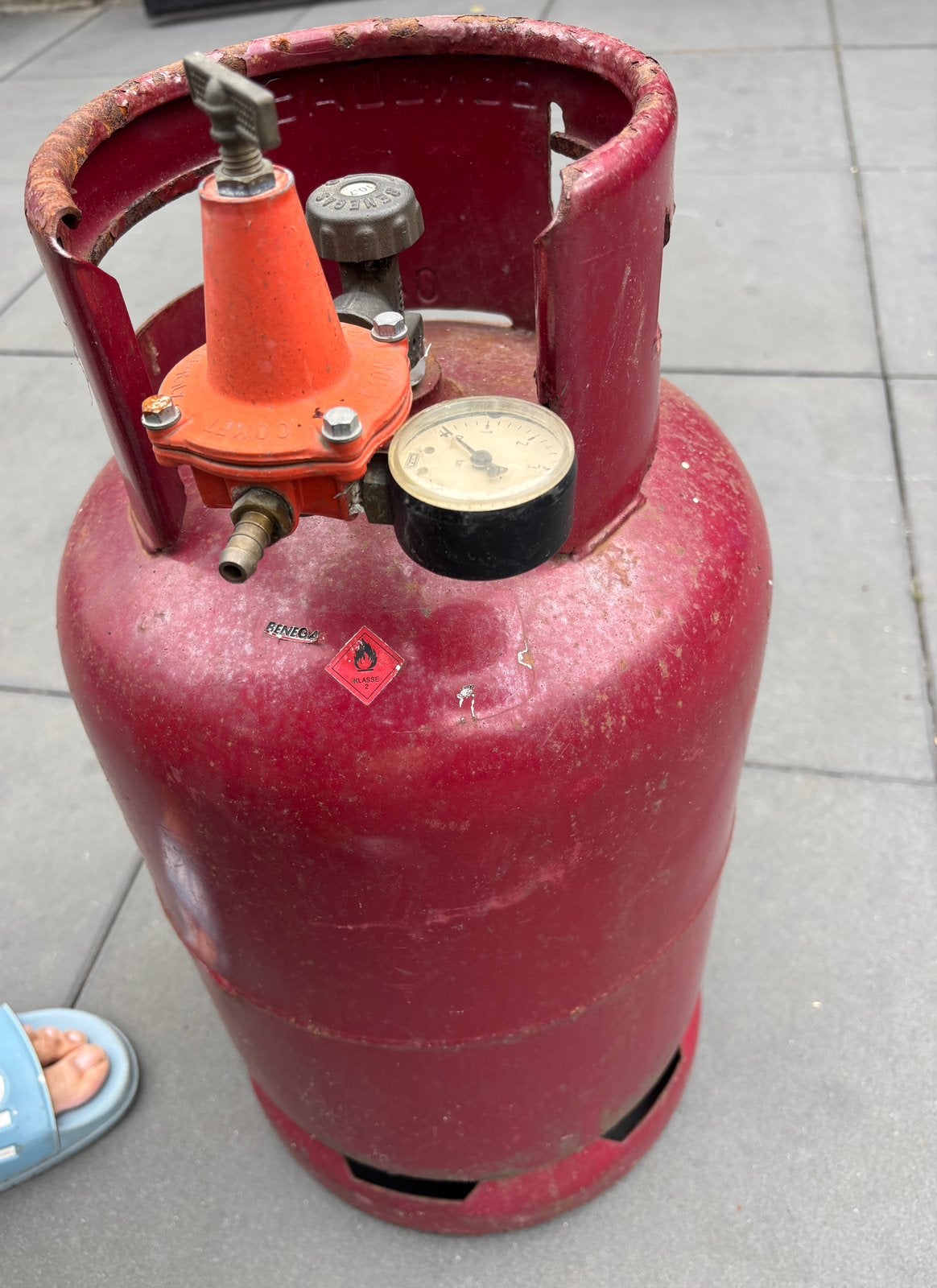 gasfles. camper, caravan BBQ., Ophalen, Zo goed als nieuw