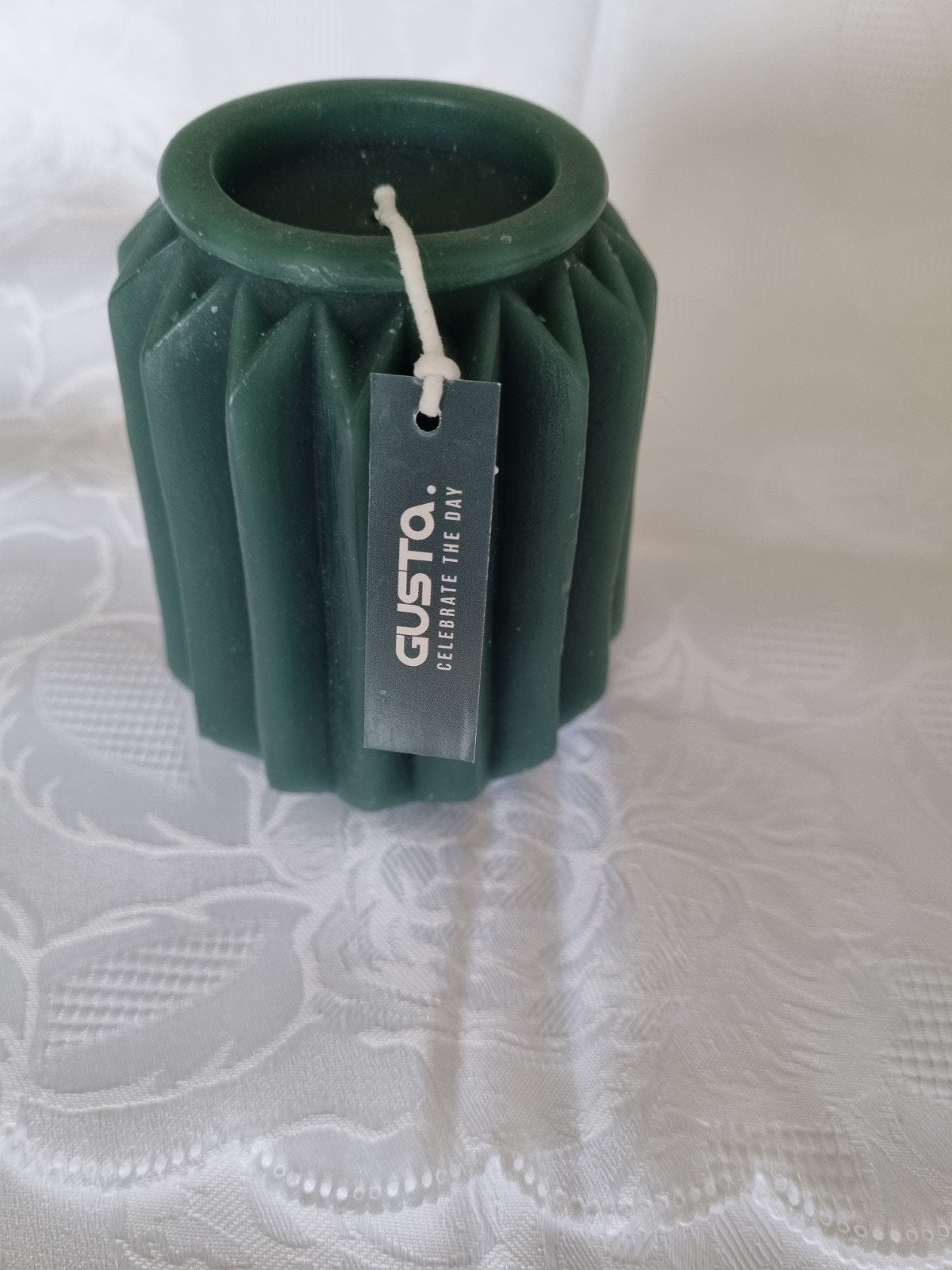 Gusta Kaars H10.5 cm - Donkergroen, Overige merken, Ophalen of Verzenden, Kaars, Groen