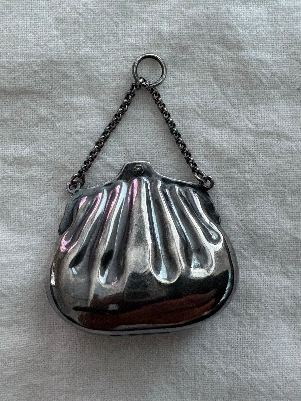 Antiek Zilveren Schelpvormig Pillendoosje, Ophalen of Verzenden, Zilver