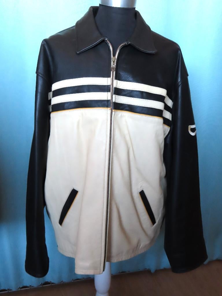 CHYSTON Prachtige Zwart/Beige Echt Lederen Winterjas XXL, Kleding | Heren, Zwart, Chyston, Overige maten, Ophalen of Verzenden