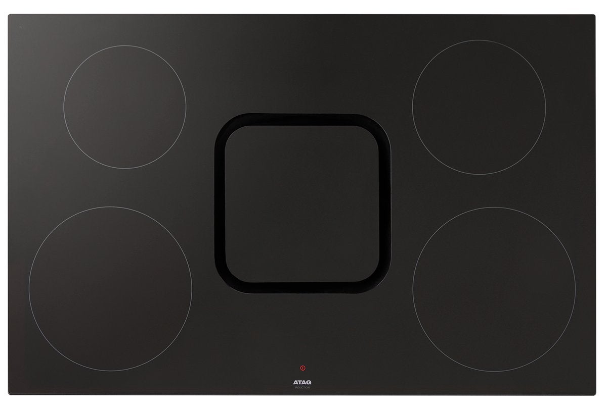 Atag inductie kookplaat 80cm afzuiging HIDD8471E recirculati, Witgoed en Apparatuur, Zo goed als nieuw, Energieklasse A of zuiniger