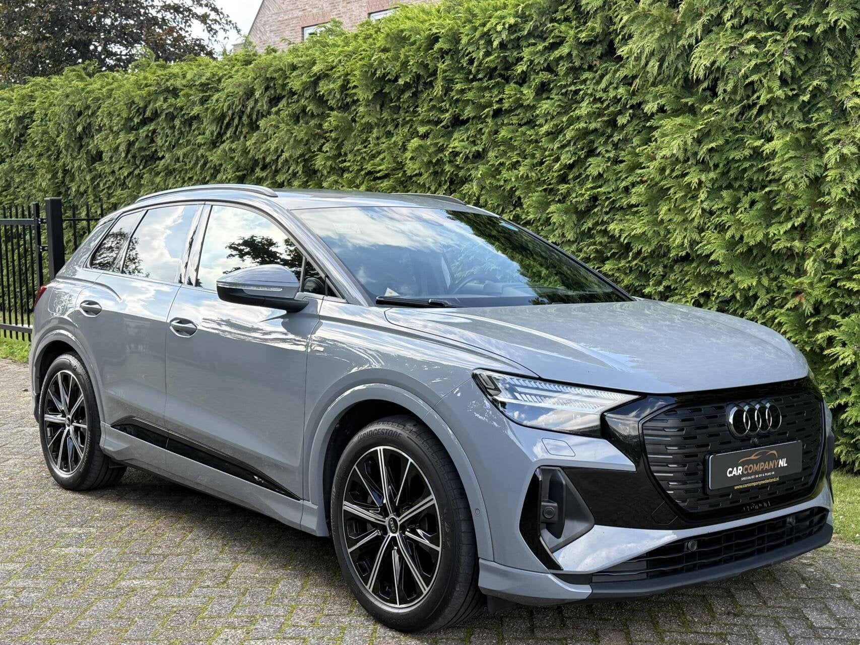 Audi Q4 e-tron|77kWh|3xSLINE|Nardo Grey|Sonos|Modeljaar 2023, Auto's, Automaat, Achterwielaandrijving, Gebruikt, Zwart