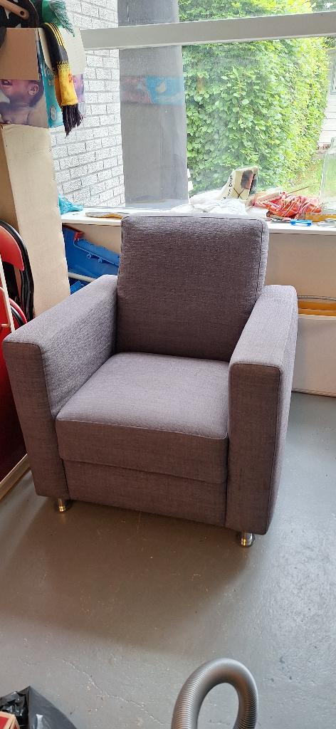 Fauteuil grijs, Huis en Inrichting, Fauteuils, Ophalen, Gebruikt, Minder dan 75 cm, 75 tot 100 cm