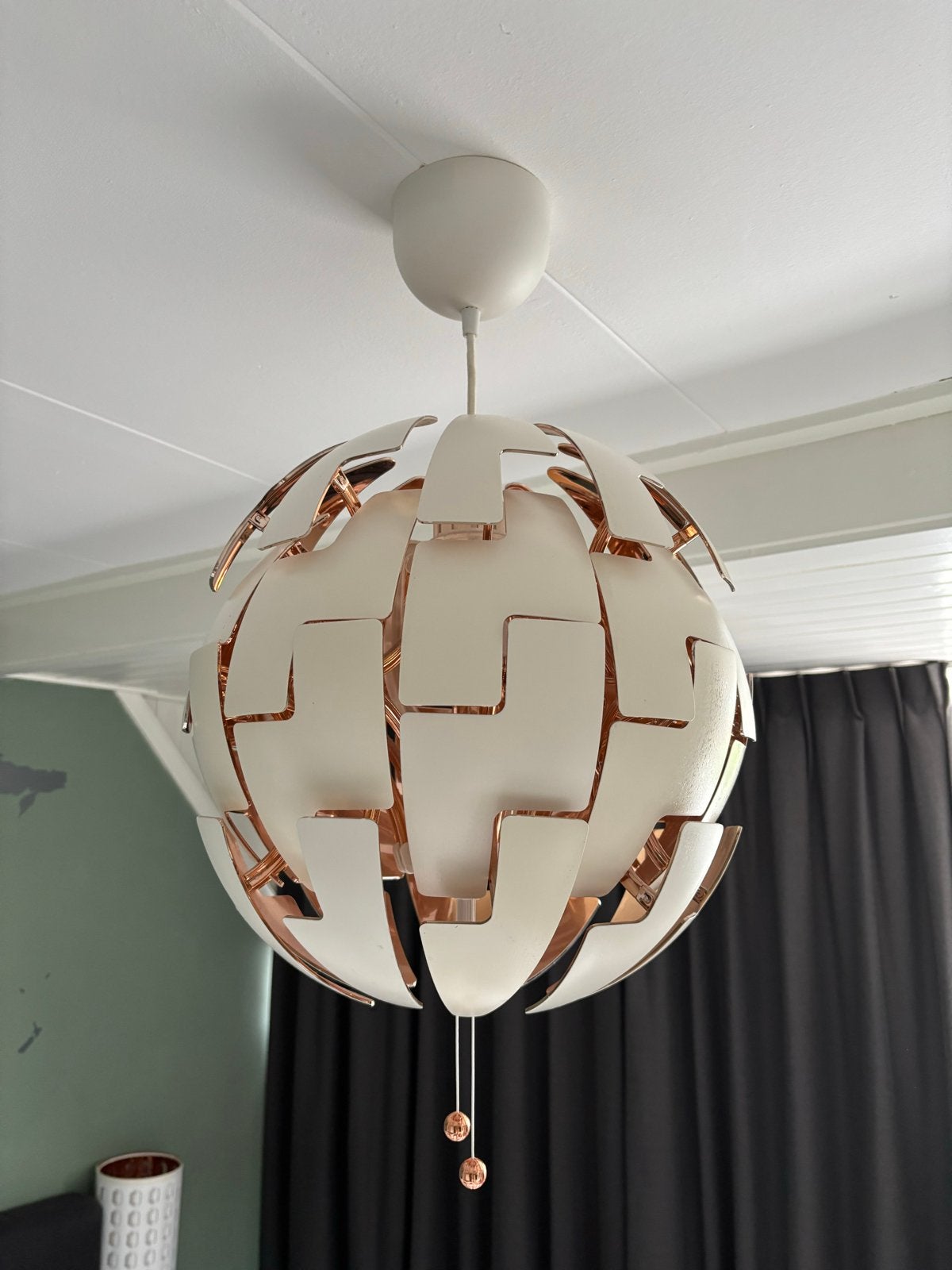Ikea PS 2014 hanglamp, wit/koper, 35cm diameter, Huis en Inrichting, Lampen | Hanglampen, Ophalen, Gebruikt, Kunststof, E27 (groot)