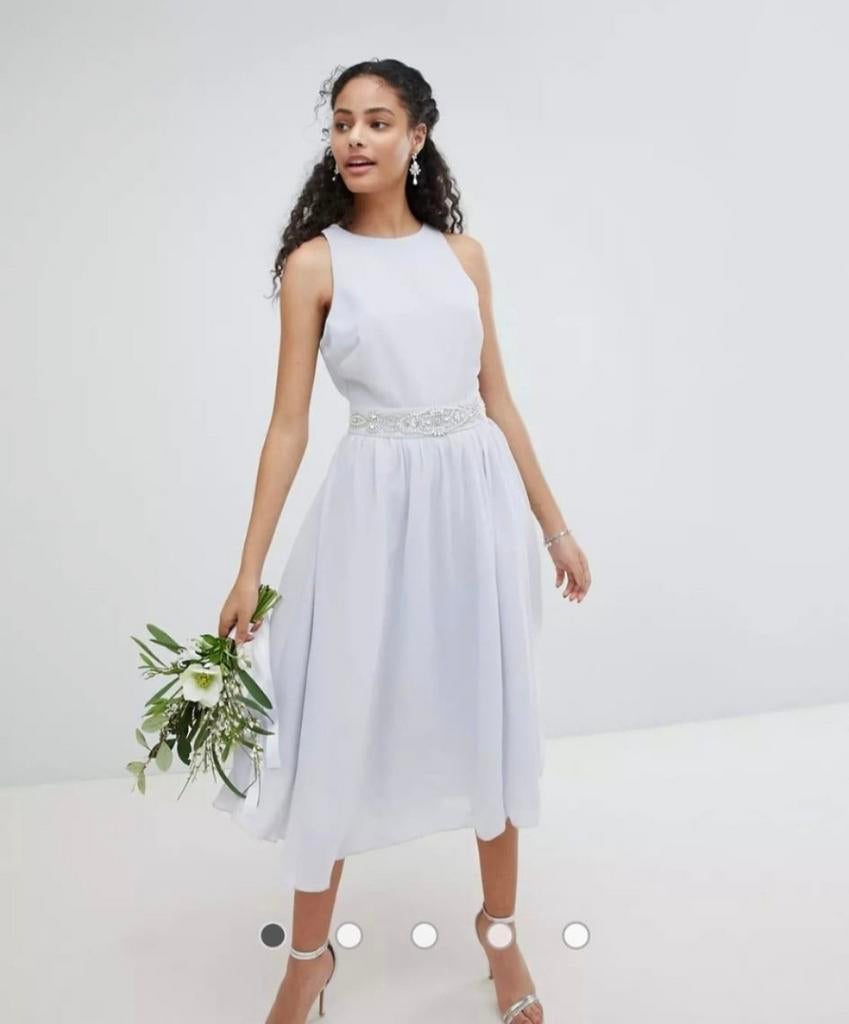 TFNC London lichtblauwe jurk M, Kleding | Dames, Maat 38/40 (M), Blauw, Cocktailjurk, Ophalen of Verzenden