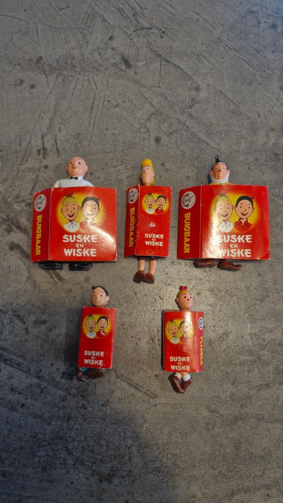 Suske en Wiske Buigbaartjes - Vintage Figuren, Verzamelen, Ophalen of Verzenden, Gebruikt