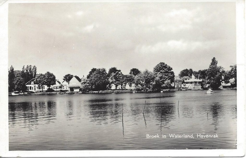 Broek in Waterland (N.H.) Havenrak, gelopen 1961, Ophalen of Verzenden, 1960 tot 1980, Gelopen, Noord-Holland