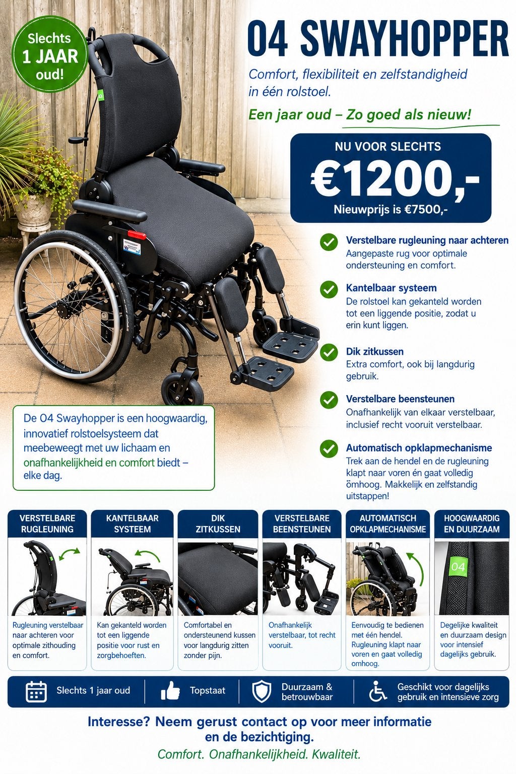 Rolstoel gewoon als nieuw , met staop functie, Meer info ☎️0️⃣6️⃣➖2️⃣0️⃣9️⃣0️⃣1️⃣0️⃣4️⃣0️⃣, Ophalen of Verzenden, Zo goed als nieuw