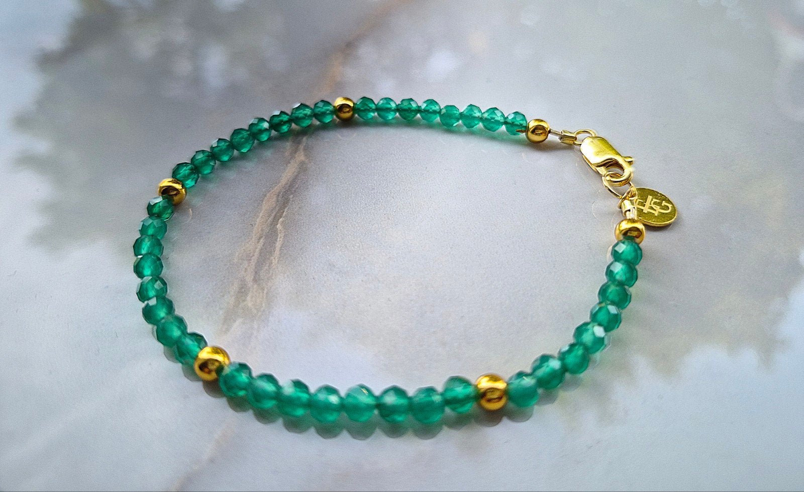 Armband groene Agaat, Sieraden, Tassen en Uiterlijk, Edelstenen, Verzenden, Nieuw