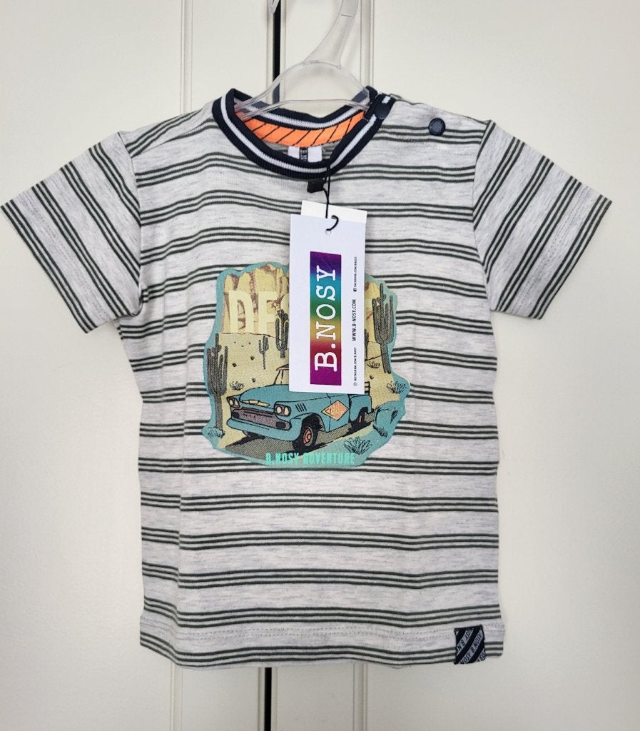 Nieuw! B.Nosy, shirt, gestreept, jongen, auto, maat 80, Kinderen en Baby's, Babykleding | Maat 80, B.Nosy, Nieuw, Ophalen of Verzenden