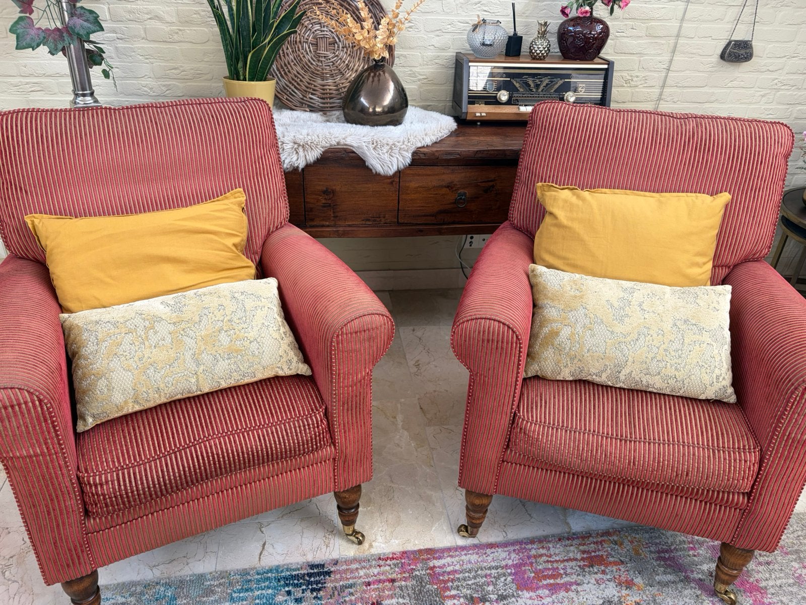 Engelse fauteuil (2), Huis en Inrichting, Fauteuils, Ophalen, Zo goed als nieuw, 75 tot 100 cm, 50 tot 75 cm