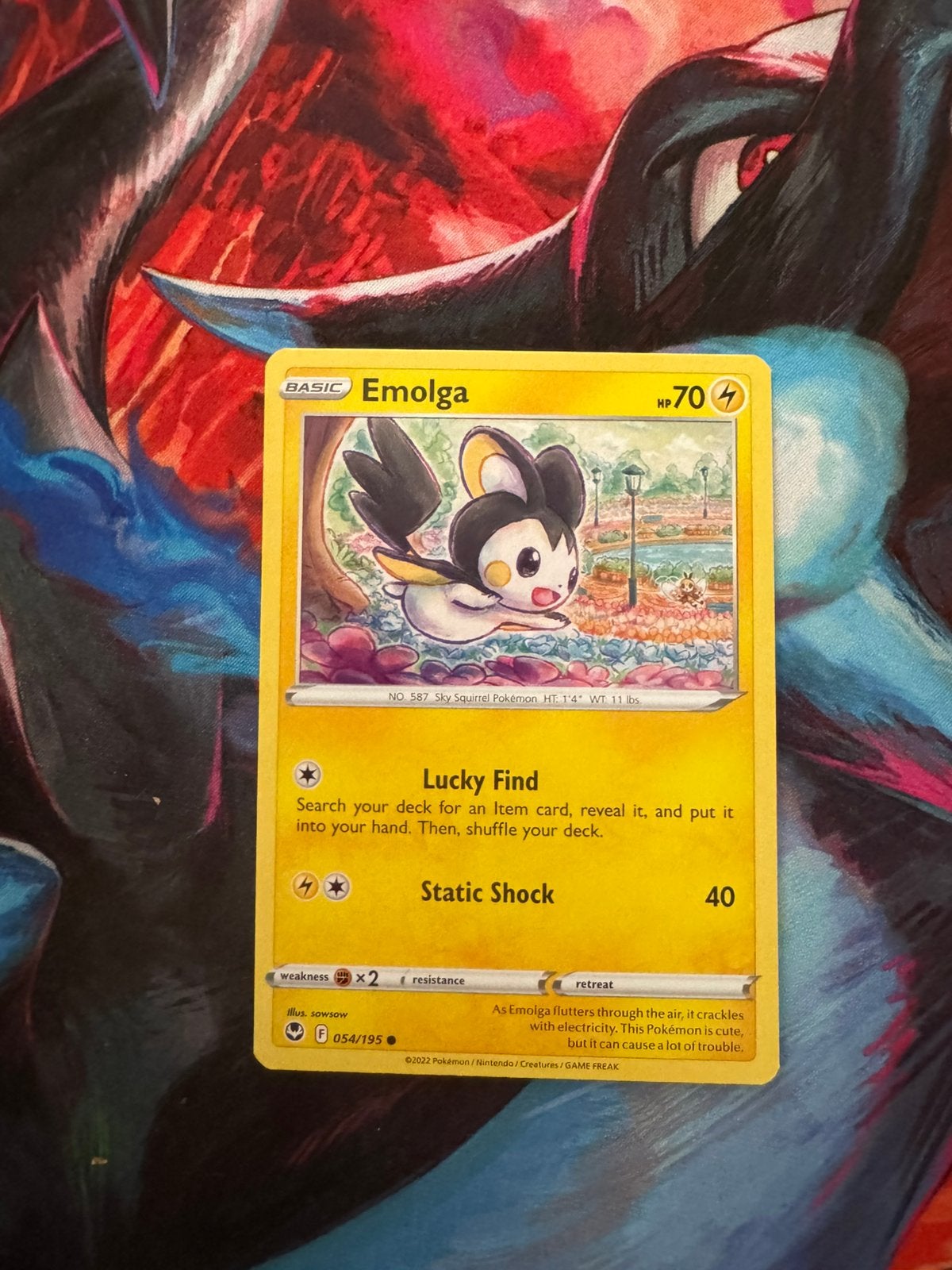 Pokémon kaarten Emolga #54, Hobby en Vrije tijd, Verzamelkaartspellen | Pokémon, Ophalen of Verzenden, Zo goed als nieuw, Losse kaart