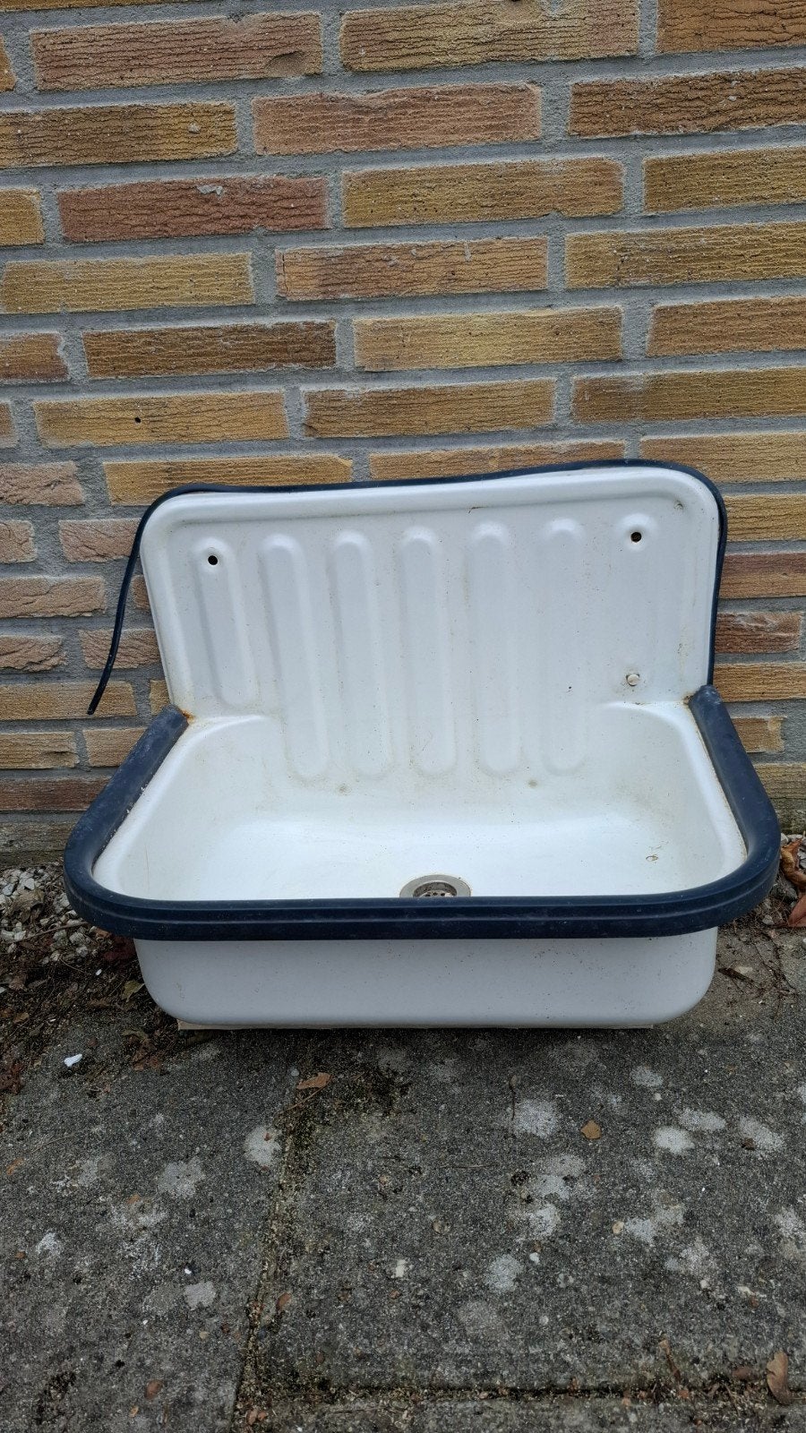 Vintage geëmailleerde gootsteen/spoelbak, Antiek en Kunst, Ophalen