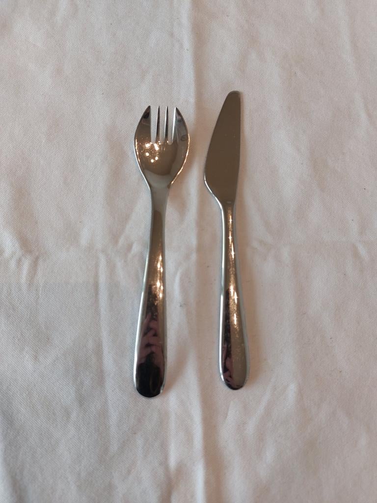 Georg Jensen kinderbestek Apetito, Gebruikt, Ophalen of Verzenden, Rvs of Chroom, Vaatwasserbestendig